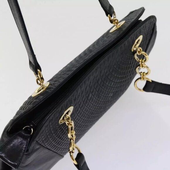 BALLY Shoulder Bag Leather Black Auth - Picture 11 of 15